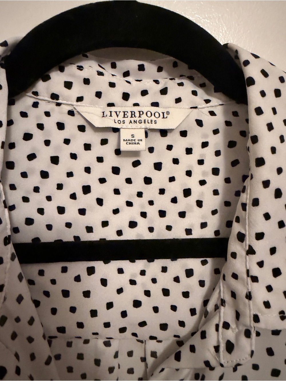 Liverpool White Button-Down Shirt with Black Polka Dots - Picture 2 of 3